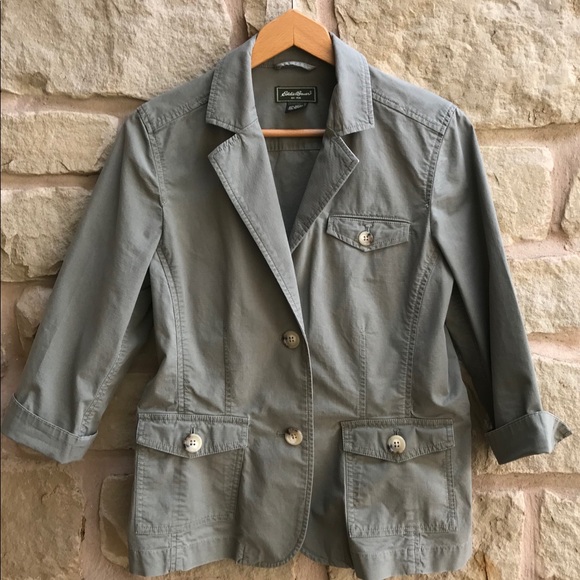 Eddie Bauer Jackets & Blazers - Eddie Bauer Army Green 3/4 Sleeve Small Jacket